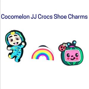 Coco Melon JJ Shoe Kid’s Charms For Crocs 3 Pieces Jj Rainbow Fun Great Quality